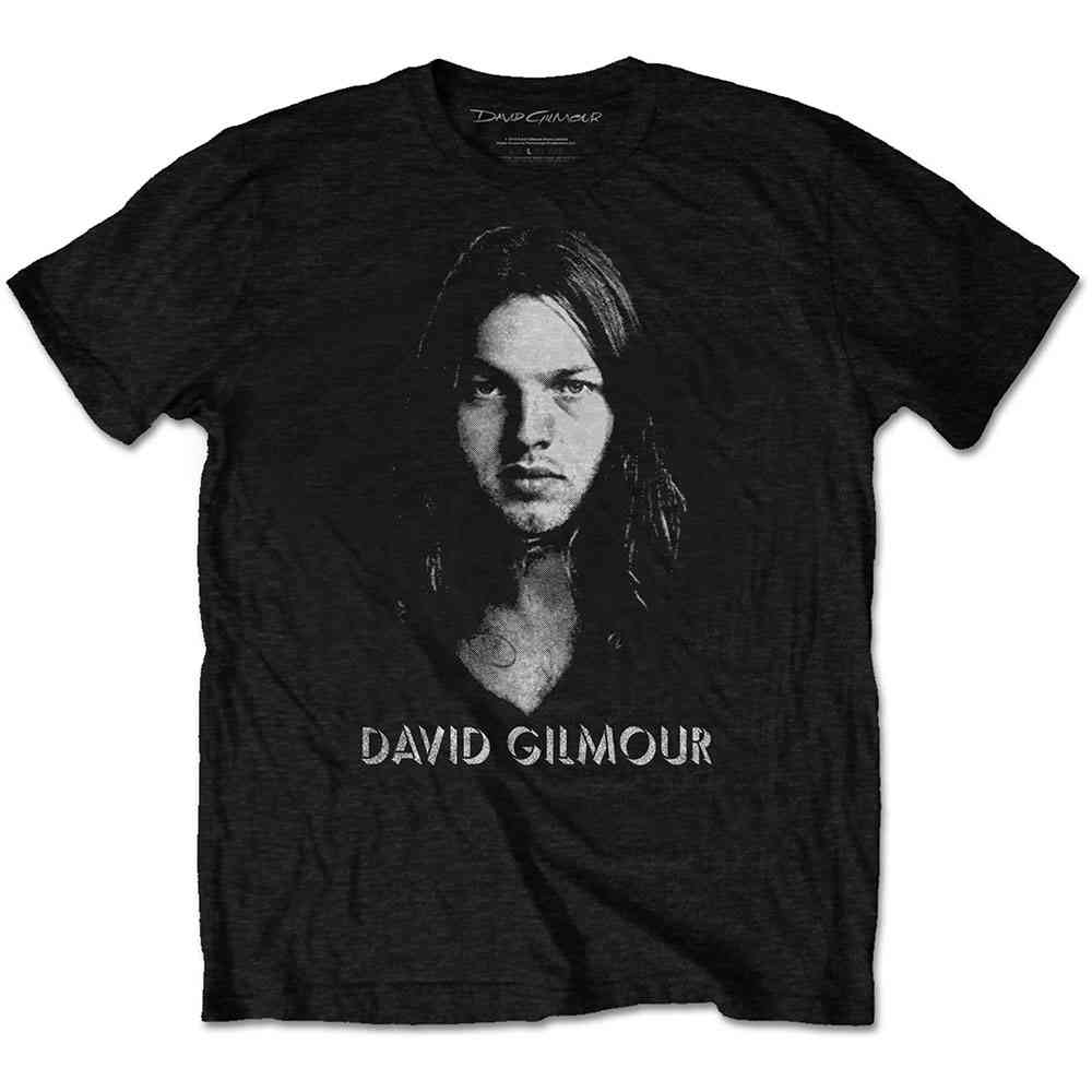 David Gilmour - HalfTone Face Heren Tshirt - Zwart